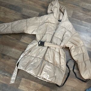 Women's Beige Quilted Jacket